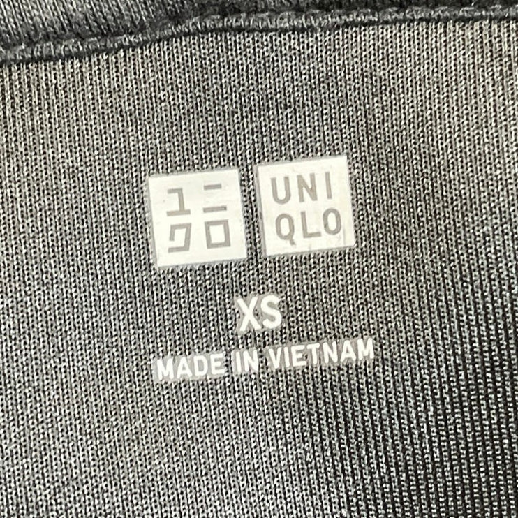 Uniqlo Black Yoga Gym Athletic Activewear Crop Hoodie Sweater Sweatshirt Top XS