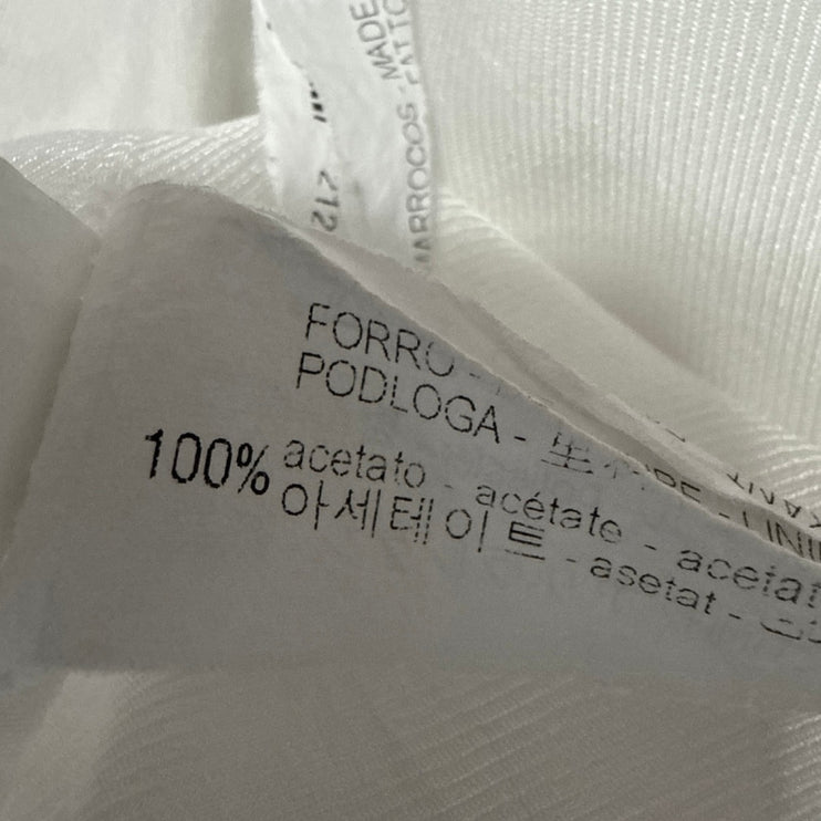 Zara Women's White Long Sleeve Peak Lapel Open Blazer Suit Coat Jacket Size S