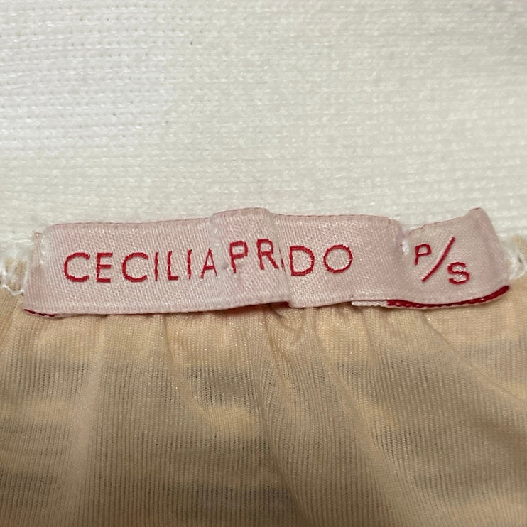 Anthropologie Cecilia Prado Blue White Striped Crochet Pencil Maxi Skirt Size SP