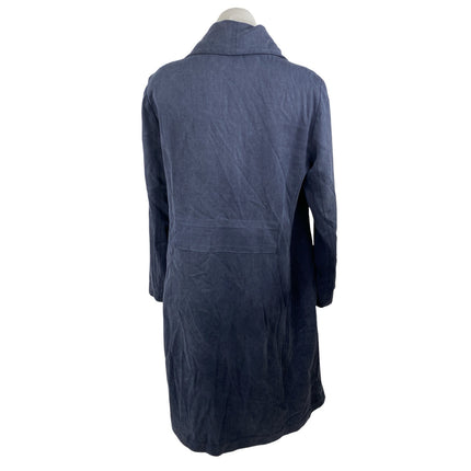 Club Monaco Blue Draped Open Front Waterfall Cardigan Trench Coat Jacket Size M