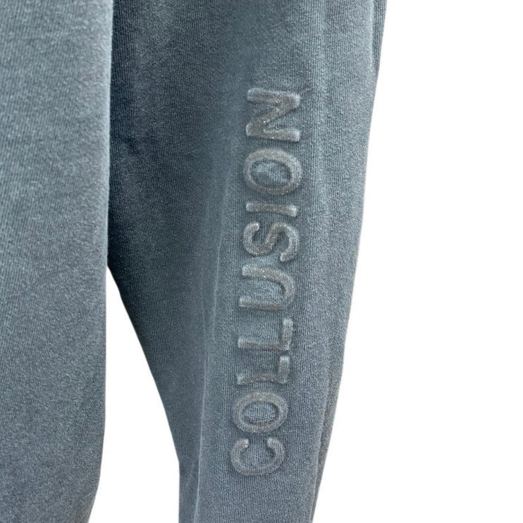 Collusion Women's Blue Long Sleeve Turtleneck Logo Loose Fit Sweater Top Size 4