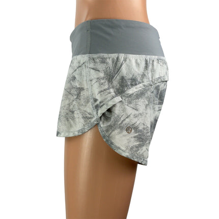 Lululemon Womens Black Gray High Rise Elastic Waist Athletic Running Shorts Sz 6