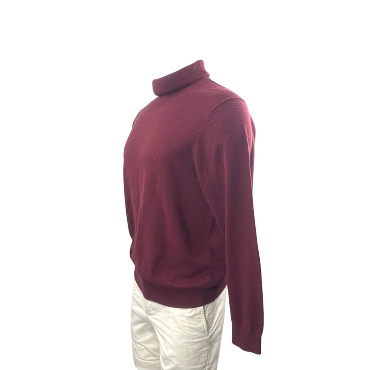 Orvis Men's Red Silk Cashmere Turtleneck Long Sleeve Knit Sweater Top Size M