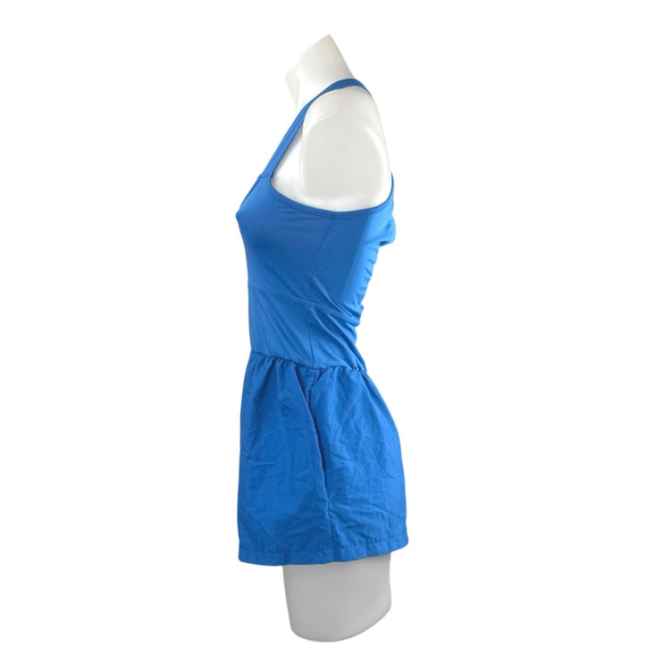 Women's Blue Sleeveless Cutout Scoop Neck Tennis Athletic Romper Shorts Size S