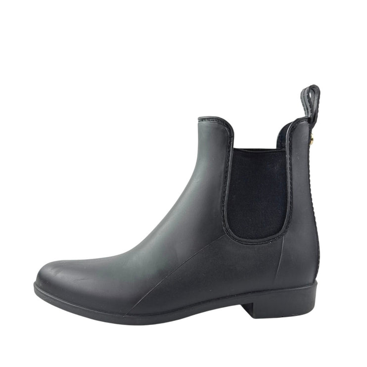 Sam Edelman Tinsley Womens Black Almond Toe Rubber Slip On Ankle Rain Boots Sz 7
