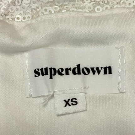 Superdown White Sequin Embellished Sleeveless One Shoulder Mini Bodycon Dress XS