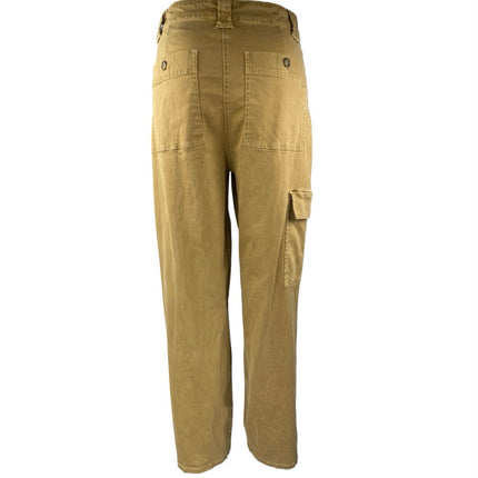 Joie Women's Brown Tan High Waisted Straight Leg Cargo Chino Trousers Pants 10