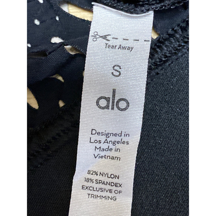 Alo Yoga Haute Women's Mesh Long Sleeve Athletic Activewear Summer Crop Top Sz S