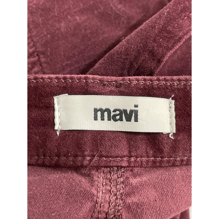 Mavi Sydney Womens Red Maroon Mid Rise Flared Bootcut Trousers Pants Size 25/30