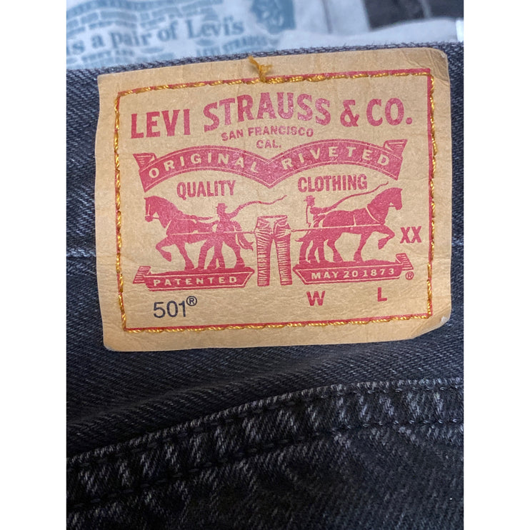 Levi's 501 Women's Black High Waisted Cutoff Frayed Denim Jean Shorts Size 28
