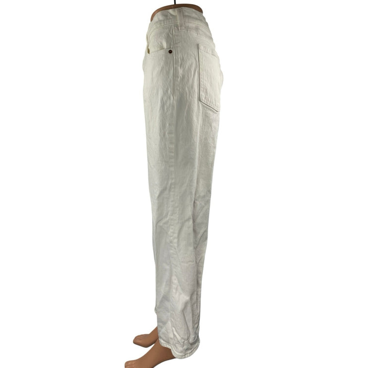 Abercrombie & Fitch Women's White Baggy Low Rise Wide Leg Denim Jeans Pants 28