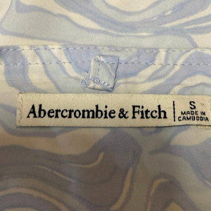 Abercrombie & Fitch Blue Marble Sleeveless Tie Back Bandeau Crop Tube Top Size S