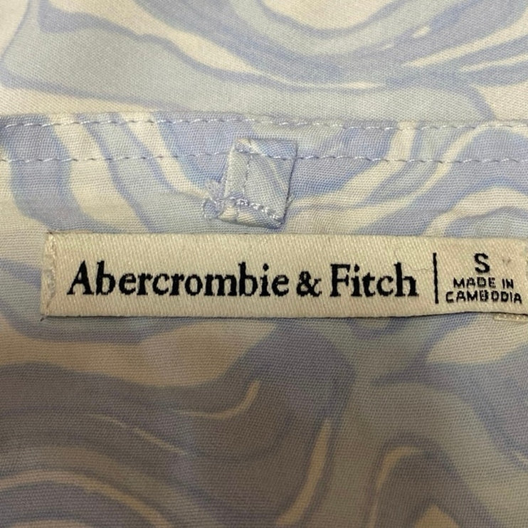 Abercrombie & Fitch Blue Marble Sleeveless Tie Back Bandeau Crop Tube Top Size S