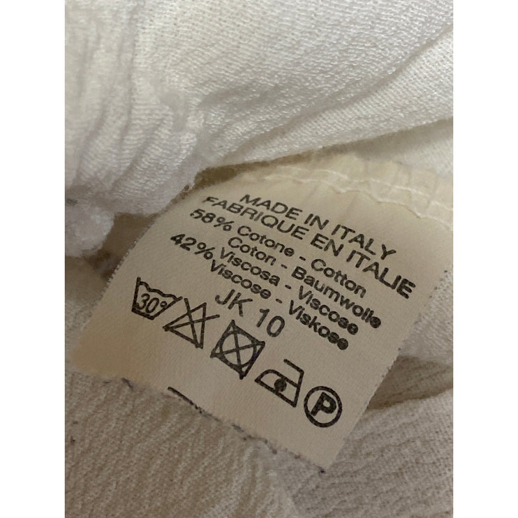 Brandy Melville Women's White Sleeveless V Neck Cami Tie Peplum Crop Top Size OS