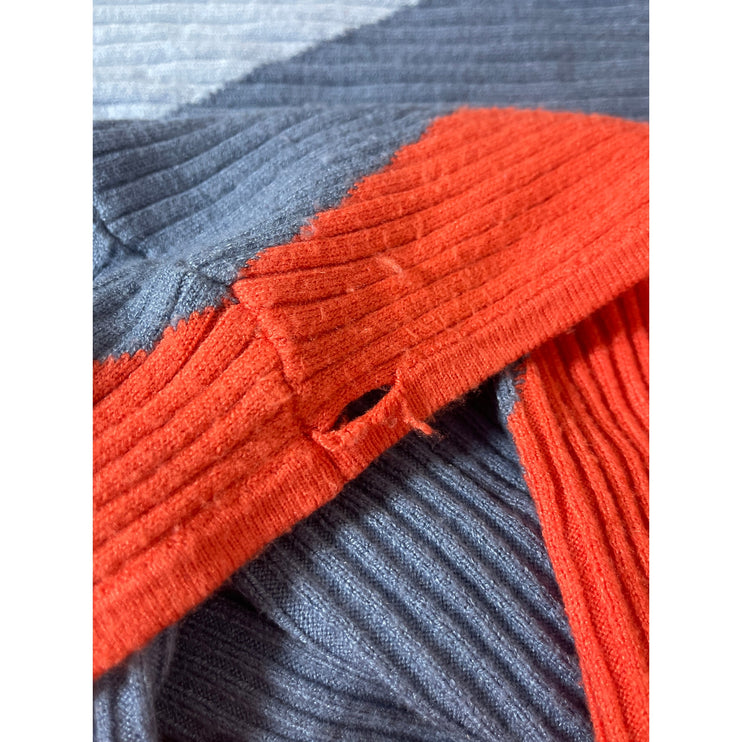 Tahari Women's Multicolor Colorblock Rib Knit Short Sleeve Sweater Top Size S/P