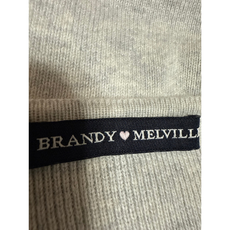 Brandy Melville Gray Rib Knit Button Long Sleeve Crop Cardigan Sweater Top Sz S