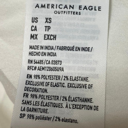 American Eagle White Sleeveless Smocked Floral Ruffle Fit & Flare Midi Dress XS