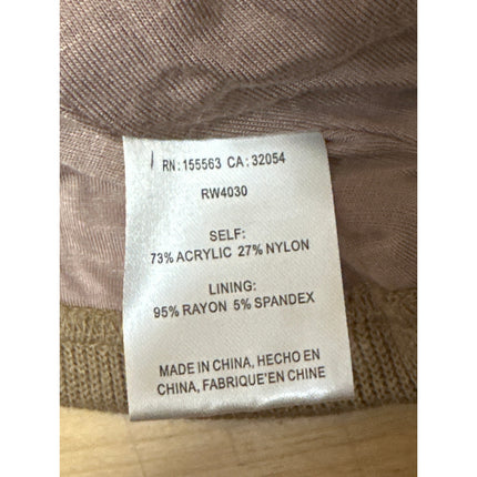 Reath & Wren Brown Tan Ribbed Knit Beaded Sleeveless Tank Cami Crop Top Size L