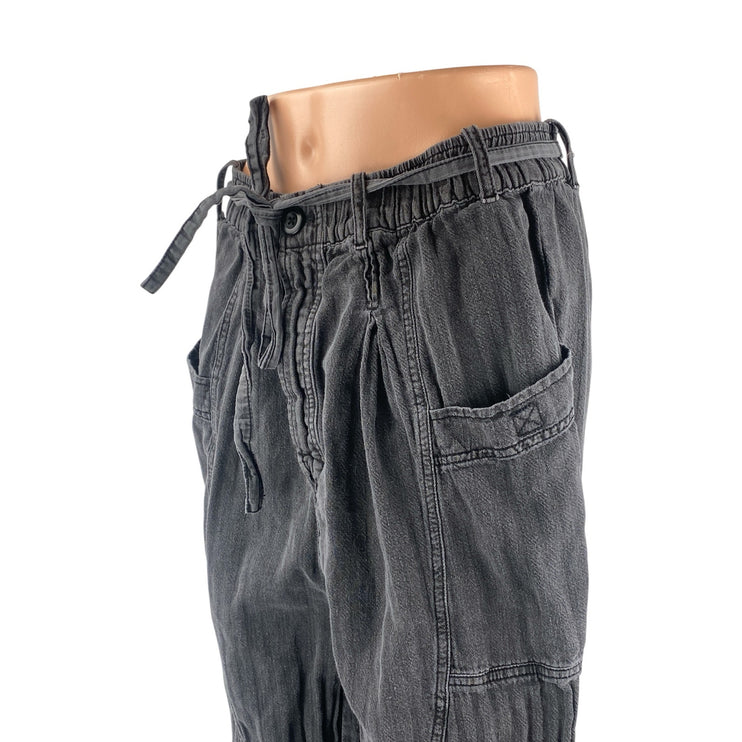 Free People Livin' In The City Belted High Rise Baggy Cargo Trousers Pants Sz S