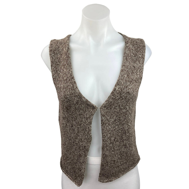 Rumored Prince Street Brown Sleeveless V-Neck Knitted Sweater Vest Top Size S