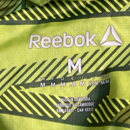 Reebok Men's Green Long Sleeve Full Zip Performance All Over Print Jacket Size M