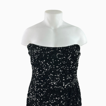 Fashion Nova Black Sequin Strapless Sleeveless Mini Cocktail Gown Dress Size 2XL