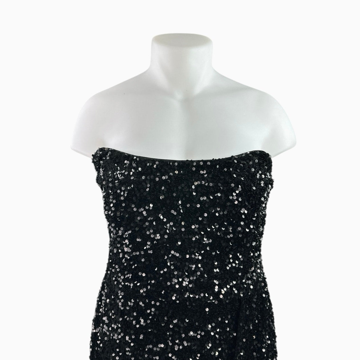 Fashion Nova Black Sequin Strapless Sleeveless Mini Cocktail Gown Dres Brie Fashion Nova Black Sequin Strapless Sleeveless Mini Cocktail Gown Dres Brie