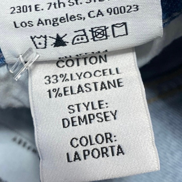 NEW Boyish The Dempsey Blue Laporta Wash High Rise Straight Denim Jeans Size 31