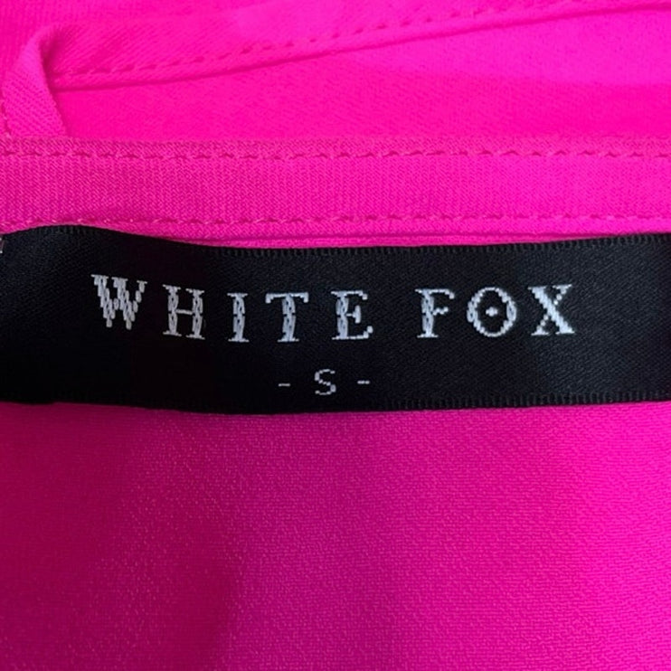 White Fox Pink Ruffle Front Tie Festival Boho Chic Sleeveless Crop Top Size S