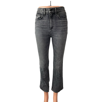 Rag & Bone Women's Black Washed High Rise Flared Bootcut Denim Jeans Size 25