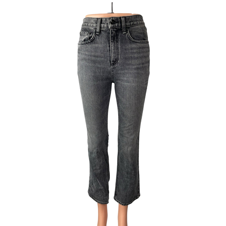 Rag & Bone Women's Black Washed High Rise Flared Bootcut Denim Jeans Size 25