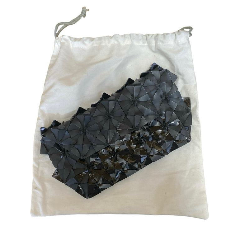 Byo Warrior Black Geometric Evening Mini Wristlet Purse Pouch Clutch Handbag OS