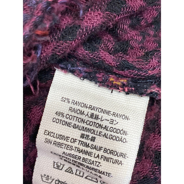 Free People Come On Over Plaid Loose Long Sleeve Button Up Tunic Shirt Top Sz M