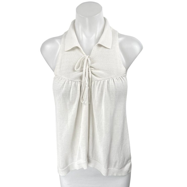 Urban Outfitters Kimchi Blue White Sleeveless Knit Tie Tank Blouse Top Size XS