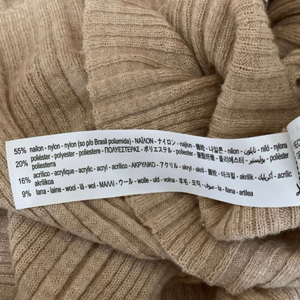 Zara Tan Ribbed Knit Long Sleeve V Neck Button Down Cardigan Sweater Top Size L