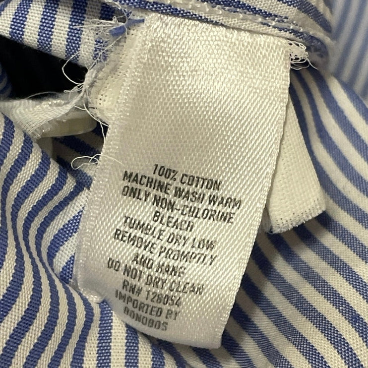 Bonobos Men's Blue Striped Slim Fit Long Sleeve Button Down Dress Shirt Top 16.5
