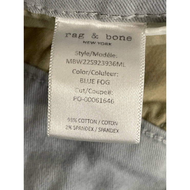 Rag & Bone Men's Blue Fog Mid Rise Straight Bermuda Chino Khaki Shorts Size 32