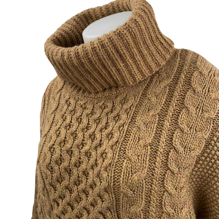 Superdry Vintage Athletic Wool Cable Knit Turtle Neck Long Sleeve Sweater Top 12