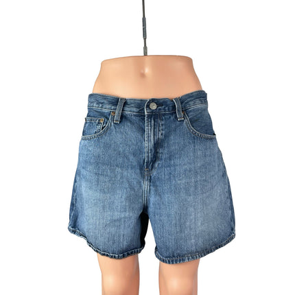 Uniqlo Women's Blue High Rise Bermuda Mom Boyfriend Denim Jean Shorts Size 29