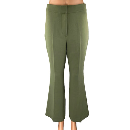 Aritzia Wilfred Olive Green High Waisted Flared Bootcut Trousers Dress Pants 4