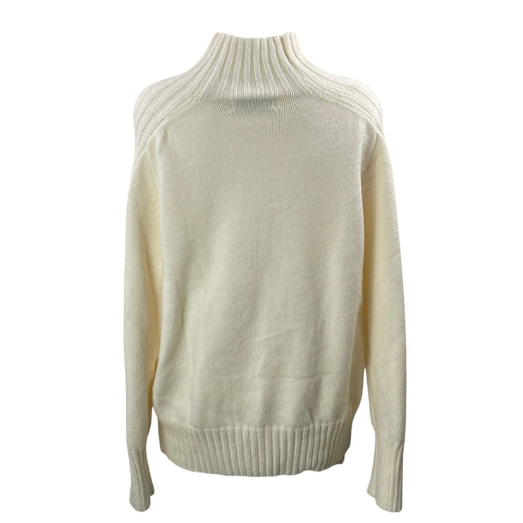 Petal & Pup Women's Cream Long Sleeves Ribbed Turtle Neck Pullover Sweater Top S
