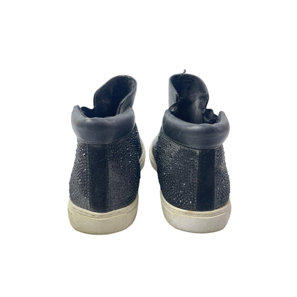 Kenneth Cole Kalvin Black Leather Beaded Slip On High Top Sneakers Shoes Size 10