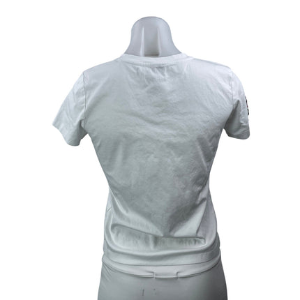 Opera Girl Women's White Embroidered Patch Short Sleeve T Shirt Tee Top Size M