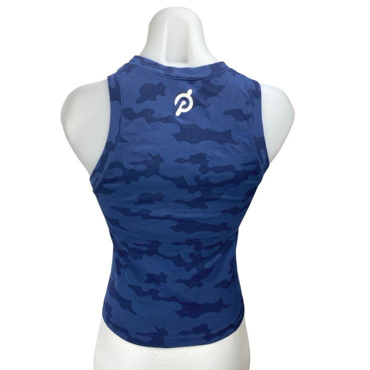 Peloton Women's Blue Camo Sleeveless Knit Yoga Athletic Tank Top Size XS/S