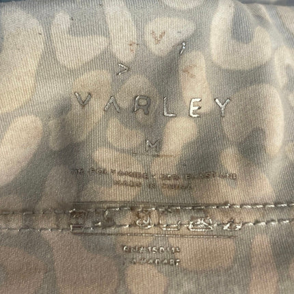 Varley Women's Gray Leopard Animal Print Yoga Athletic Leggings Pants Size M