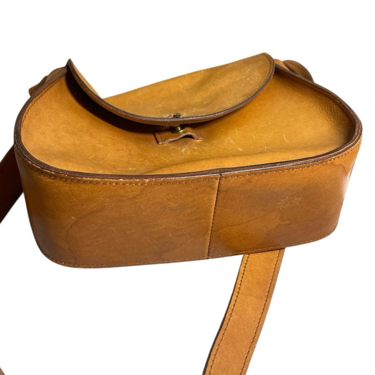 Madewell The Marfa Tan Leather Saddle Flap Crossbody Purse Handbag Size OS