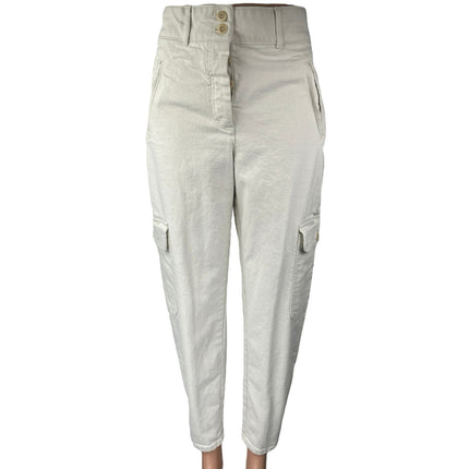 Aritzia Wilfred Free Women's White High Waisted Mom Cargo Denim Jeans Size 4