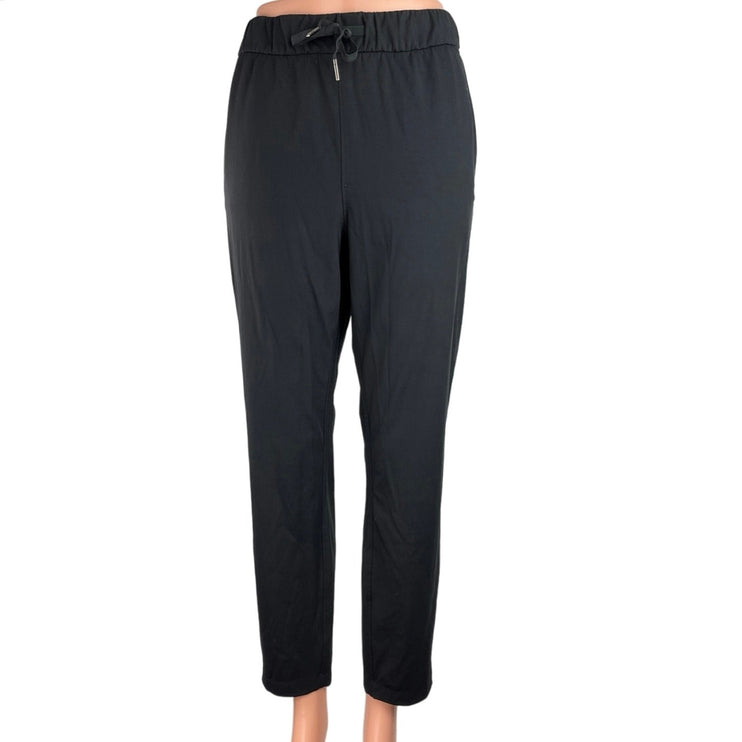 CRZ Yoga Women's Black High Rise Drawstring Straight Leg Trouser Pants Size L/12