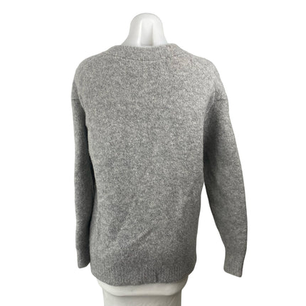 Aritzia Wilfred Dorothy Gray Wool V Neck Long Sleeve Cardigan Sweater Top Sz 2XS