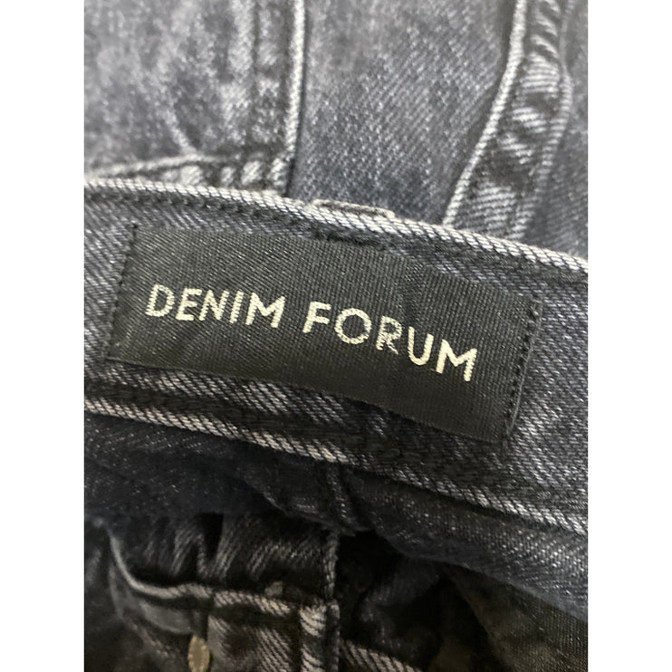 Denim Forum Women's Blue Dark Wash High Rise Wide Leg Baggy Denim Jeans Size 27